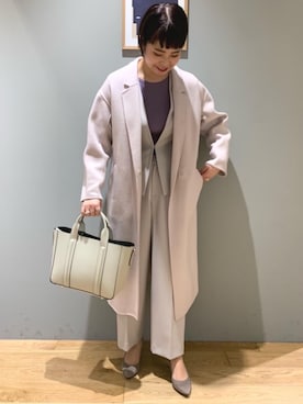 「遊び心のあるJacket Style」｜「アイテム（ノーカラージャケット）」を使った、tokunagaさん（レディース・168cm）の冬コーディネート