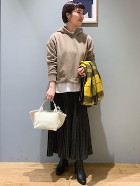 「OUTERSUNSET（アウターサンセット）のアイテム」を使った、tokunagaさん（レディース・168cm）の冬コーディネート