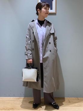 「一押しのアウタースタイル」｜「アイテム（トレンチコート）」を使った、tokunagaさん（レディース・168cm）の冬コーディネート