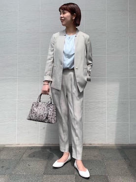 「ビジネス」｜「アイテム（その他アウター）」を使った、tokunagaさん（レディース・168cm）の春コーディネート