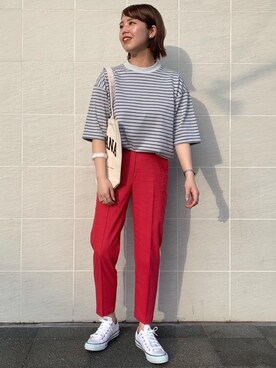 「green label relaxing（グリーンレーベルリラクシング）のアイテム（ピアス（両耳用））」を使った、tokunagaさん（レディース・168cm）の春コーディネート