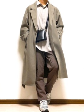「KUUUPY」｜「アイテム（チェスターコート）」を使った、しょーりさん（メンズ・172cm）の冬コーディネート