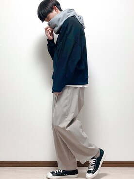 「neos（ネオス）のアイテム（スウェット）」を使った、しょーりさん（メンズ・172cm）の冬コーディネート