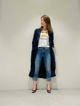 「G-STAR RAW（ジースターロゥ）のアイテム（トレンチコート）」を使った、G-Star RAW WOMENさん（レディース・161cm）の夏コーディネート