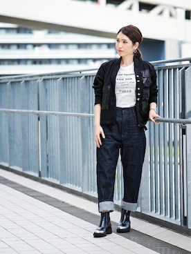 「G-STAR RAW（ジースターロゥ）のアイテム（ミリタリージャケット）」を使った、G-Star RAW WOMENさん（レディース・161cm）の秋コーディネート