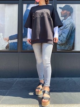 「G-STAR RAW（ジースターロゥ）のアイテム（スウェット）」を使った、G-Star RAW WOMENさん（レディース・159cm）の夏コーディネート