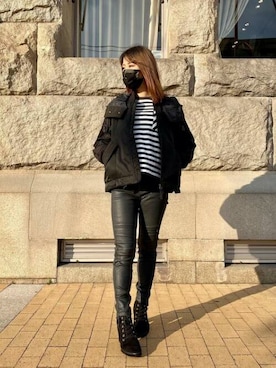 「G-STAR RAW（ジースターロゥ）のアイテム（ミリタリージャケット）」を使った、G-Star RAW WOMENさん（レディース・160cm）の秋コーディネート