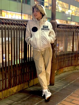 「AVIREX（アヴィレックス）のアイテム（ブルゾン）」を使った、nanami さん（レディース・157cm）の冬コーディネート