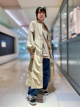 「AVIREX（アヴィレックス）のアイテム（トレンチコート）」を使った、nanami さん（レディース・156cm）の冬コーディネート