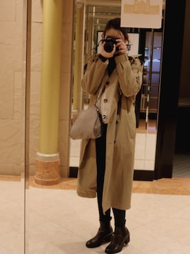 「GRL（グレイル）のアイテム（その他アウター）」を使った、sarinaさん（レディース・178cm）の冬コーディネート