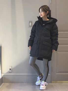 「NERGY（ナージー）のアイテム（ダウンジャケット/コート）」を使った、nakayama rina🦋さん（レディース・158cm）の冬コーディネート