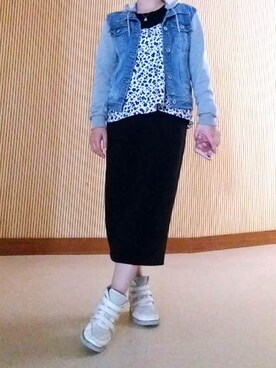 「stradivarius（ストラディバリウス）のアイテム（デニムジャケット）」を使った、Kisさん（レディース・148cm）の春コーディネート