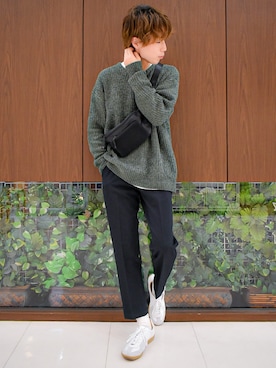 「PLUS ONE（プラスワン）のアイテム（パンツ）」を使った、ぺい。さん（メンズ・175cm）の秋コーディネート