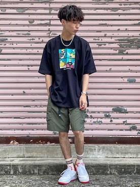 「CAMP7（キャンプセブン）のアイテム（パンツ）」を使った、ぺい。さん（メンズ・175cm）の夏コーディネート