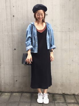 「Another Edition」｜「アイテム（ハンチング/ベレー帽）」を使った、moccoさん（レディース・156cm）の秋コーディネート