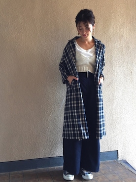 「archives（アルシーヴ）のアイテム（チェスターコート）」を使った、moccoさん（レディース・156cm）の秋コーディネート