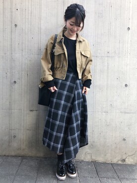 「Another Edition（アナザーエディション）のアイテム（デニムジャケット）」を使った、moccoさん（レディース・156cm）の春コーディネート