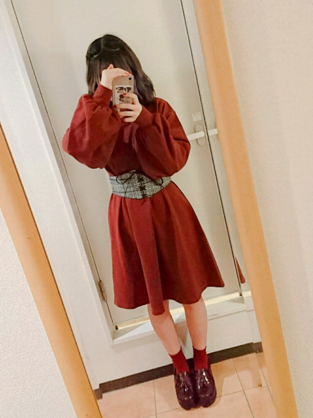 「プチプラ、おしゃれさんと繋がりたい、バンタン」｜「Availのアイテム（ベルト、グレー系）」を使った、Kyさん（レディース・150cm）の冬コーディネートの1枚目の写真