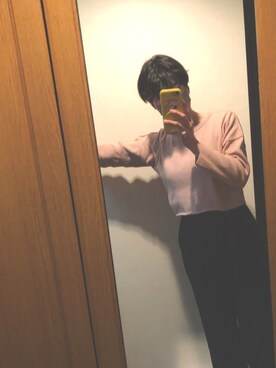 「丈短トップス」｜Kyoka さん（レディース・158cm）の冬コーディネート