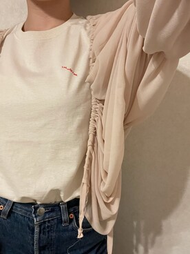 「透け感」｜「アイテム（その他アウター）」を使った、Kyoka さん（レディース・158cm）の春コーディネート