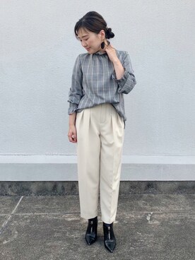「チエック」｜AIさん（レディース・158cm）の秋コーディネート