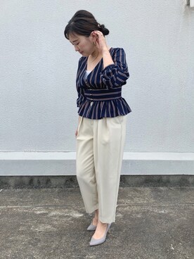 「EUCLAID（エウクレイド）のアイテム（パンツ）」を使った、AIさん（レディース・158cm）の秋コーディネート