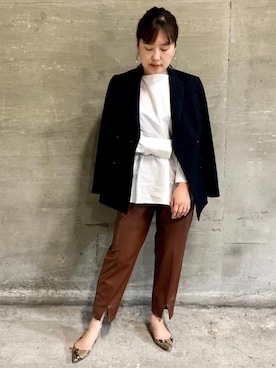 「パイソン柄」｜AIさん（レディース・158cm）の秋コーディネート