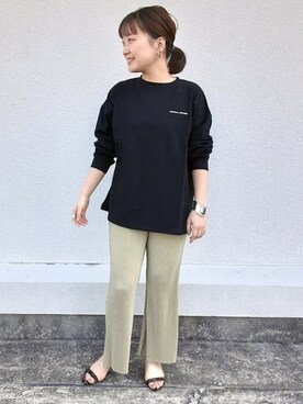 「EUCLAID（エウクレイド）のアイテム」を使った、AIさん（レディース・158cm）の春コーディネート