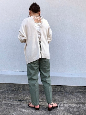 「EUCLAID（エウクレイド）のアイテム」を使った、AIさん（レディース・158cm）の春コーディネート
