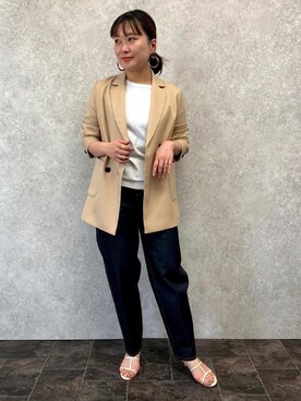 「EUCLAID（エウクレイド）のアイテム」を使った、AIさん（レディース・158cm）の春コーディネート