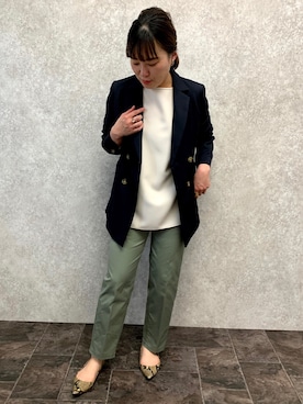 「EUCLAID（エウクレイド）のアイテム（パンツ）」を使った、AIさん（レディース・158cm）の春コーディネート