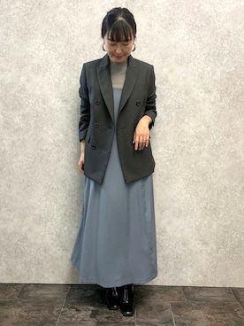 「EUCLAID（エウクレイド）のアイテム（ワンピース）」を使った、AIさん（レディース・158cm）の秋コーディネート