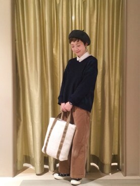 「rps（アールピーエス）のアイテム（帽子）」を使った、モエさん（レディース・158cm）の秋コーディネート