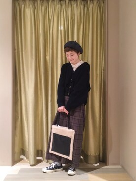 「rps（アールピーエス）のアイテム（帽子）」を使った、モエさん（レディース・158cm）の秋コーディネート