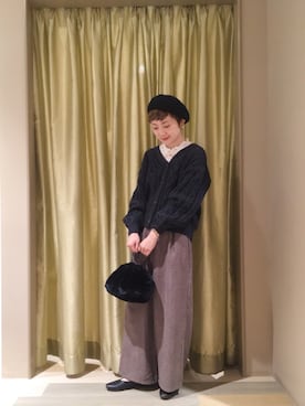 「rps（アールピーエス）のアイテム（帽子）」を使った、モエさん（レディース・158cm）の秋コーディネート
