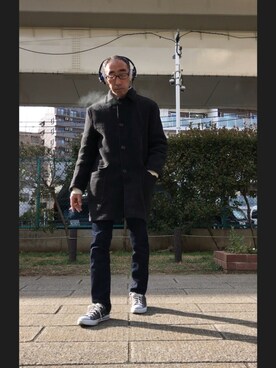 「スキニーデニム」｜「アイテム（CD）」を使った、サブーさん（メンズ・165cm）の冬コーディネート