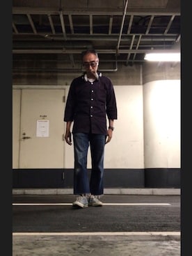 「切りっぱなしデニム」｜「アイテム（CD）」を使った、サブーさん（メンズ・165cm）の夏コーディネート