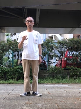 「Alpha Industries（アルファインダストリーズ）のアイテム（トップス）」を使った、サブーさん（メンズ・165cm）の夏コーディネート