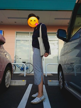 「フランネルシャツ」｜「アイテム（スリッポン）」を使った、Uさん（レディース・167cm）の秋コーディネート