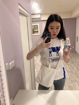 「OUTER SPACE（アウタースペース）のアイテム」を使った、Anさん（レディース・172cm）の冬コーディネート