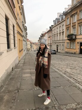 「travel」｜「アイテム（ジャケット/アウター）」を使った、Anさん（レディース・172cm）の冬コーディネート