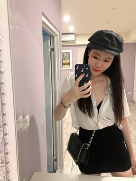 「FOREVER 21（フォーエバー トゥエンティーワン）のアイテム（トップス、ホワイト系）」を使った、Anさん（レディース）の冬コーディネート
