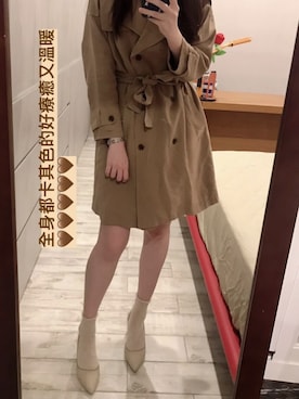 「koreaのアイテム（トレンチコート、ベージュ系）」を使った、Anさん（レディース）の冬コーディネート
