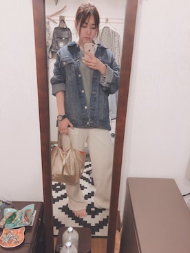 「GRL（グレイル）のアイテム（デニムジャケット）」を使った、choco2050さん（レディース・154cm）の春コーディネート