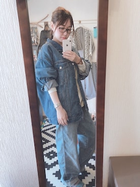「GRL（グレイル）のアイテム（デニムジャケット）」を使った、choco2050さん（レディース・154cm）の春コーディネート
