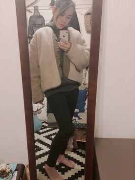 「DHOLIC（ディーホリック）のアイテム（その他アウター）」を使った、choco2050さん（レディース・154cm）の冬コーディネート