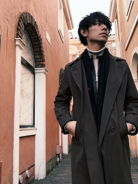 「FREAK'S STORE（フリークスストア）のアイテム（ライダースジャケット）」を使った、山中 誠也さん（メンズ・173cm・20代）の冬コーディネート