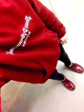 「Gosha Rubchinskiy（ゴーシャラブチンスキー）のアイテム（パーカー）」を使った、メロスさん（メンズ・165cm）の春コーディネート
