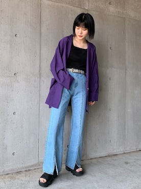 「アイテム（テーラードジャケット）」を使った、macさん（レディース・161cm）の春コーディネート