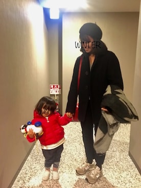 「PETIT BATEAU（プチバトー）のアイテム（ダウンジャケット/コート）」を使った、MsWinterさん（レディース・154cm）の冬コーディネート